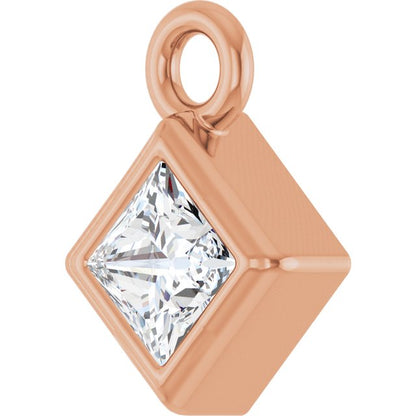1/10 CT Lab-Grown Diamond Dangle, 4.75 mm x 4.75 mm