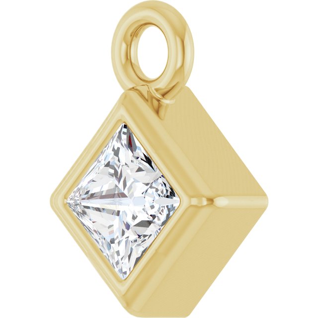 1/10 CT Lab-Grown Diamond Dangle, 4.75 mm x 4.75 mm
