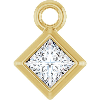 1/10 CT Lab-Grown Diamond Dangle, 4.75 mm x 4.75 mm