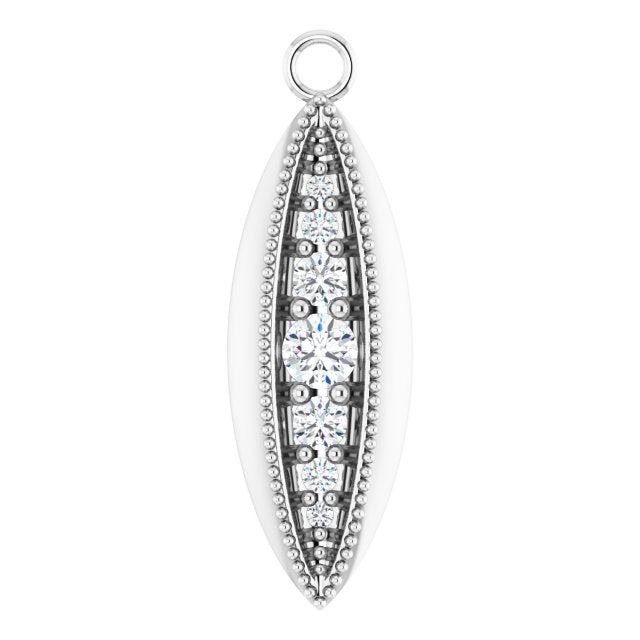 1/8 CTW Natural Diamond Dangle, 6.1 mm x 19.1 mm