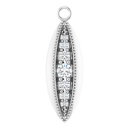 1/8 CTW Natural Diamond Dangle, 6.1 mm x 19.1 mm