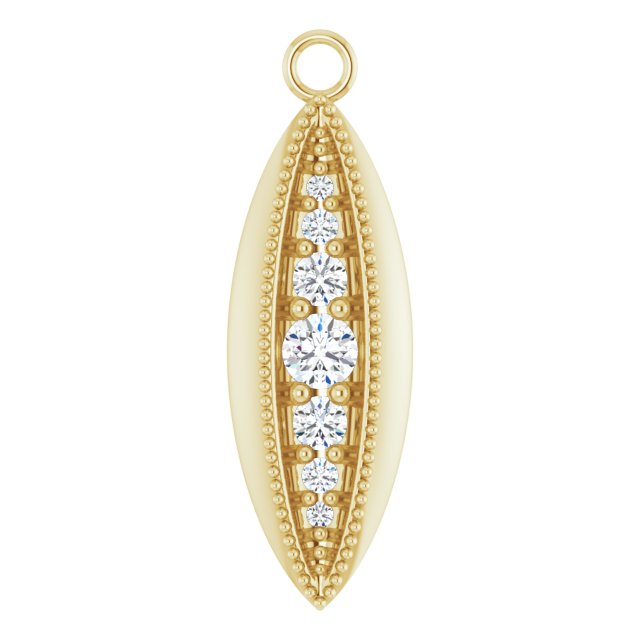 1/8 CTW Natural Diamond Dangle, 6.1 mm x 19.1 mm