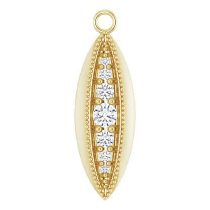 1/8 CTW Natural Diamond Dangle, 6.1 mm x 19.1 mm