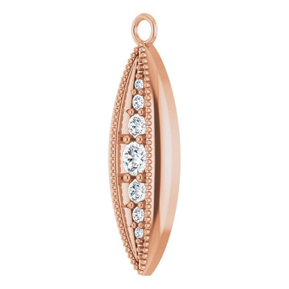 1/8 CTW Natural Diamond Dangle, 6.1 mm x 19.1 mm
