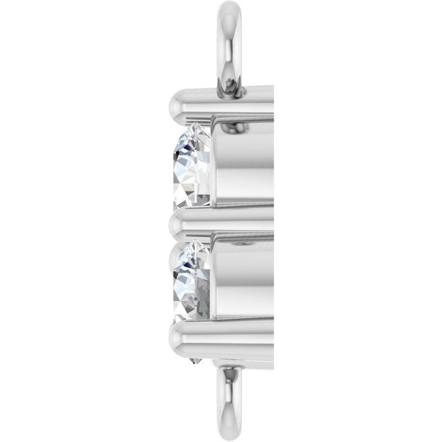 1/5 CTW Lab-Grown Diamond Three-Stone Link, 6.2 mm x 8.76