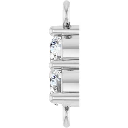 1/5 CTW Lab-Grown Diamond Three-Stone Link, 6.2 mm x 8.76