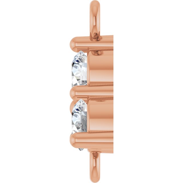 1/5 CTW Natural Diamond Three-Stone Link, 6.2 mm x 8.76