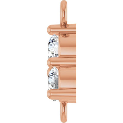 1/5 CTW Natural Diamond Three-Stone Link, 6.2 mm x 8.76