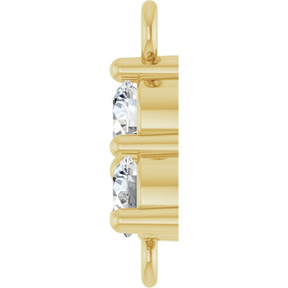 1/5 CTW Lab-Grown Diamond Three-Stone Link, 6.2 mm x 8.76