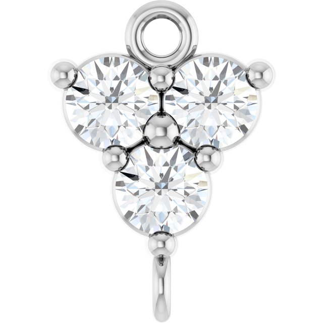 1/5 CTW Natural Diamond Three-Stone Link, 6.2 mm x 8.76, Round