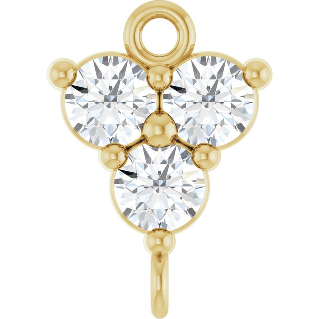 1/5 CTW Natural Diamond Three-Stone Link, 6.2 mm x 8.76, Round