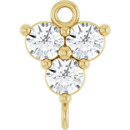 1/5 CTW Natural Diamond Three-Stone Link, 6.2 mm x 8.76, Round