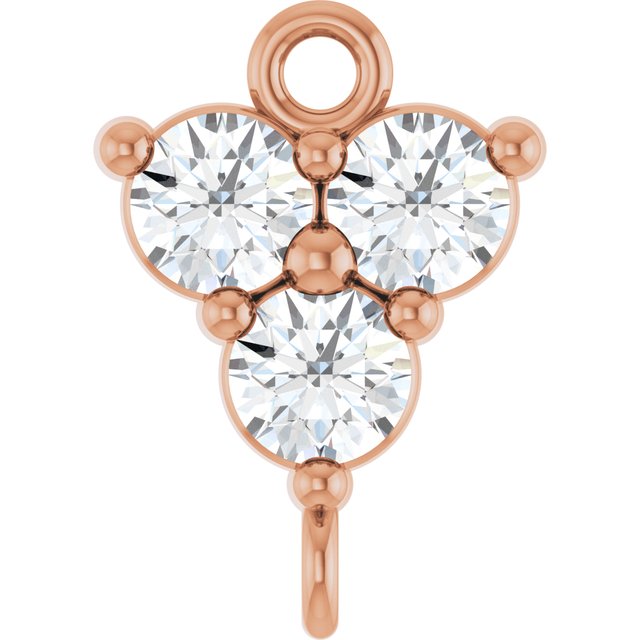 1/5 CTW Lab-Grown Diamond Three-Stone Link, 6.2 mm x 8.76, Round