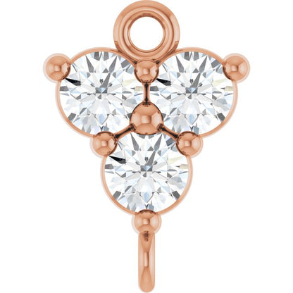 1/5 CTW Lab-Grown Diamond Three-Stone Link, 6.2 mm x 8.76, Round
