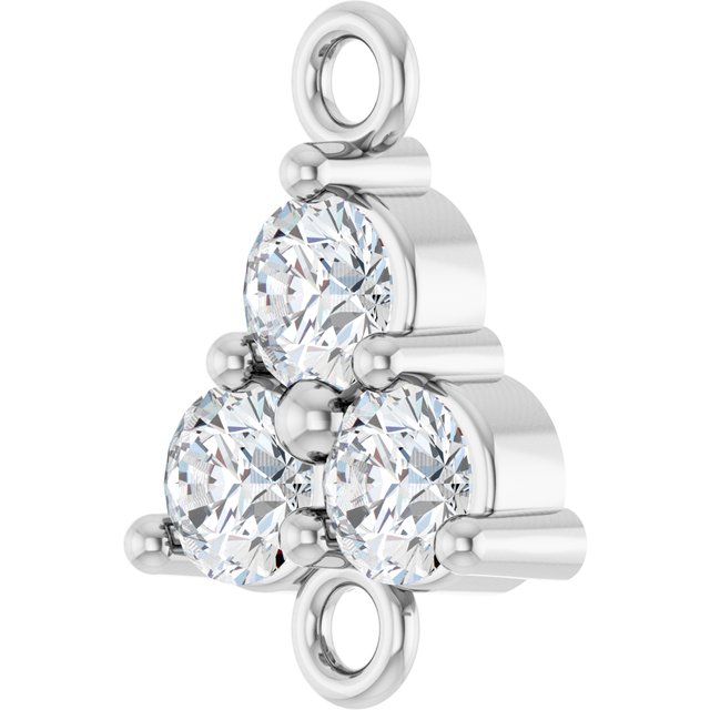 1/5 CTW Natural Diamond Three-Stone Link, 6.2 mm x 8.76