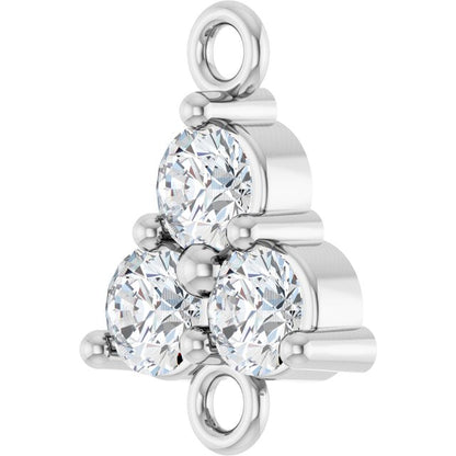 1/5 CTW Lab-Grown Diamond Three-Stone Link, 6.2 mm x 8.76
