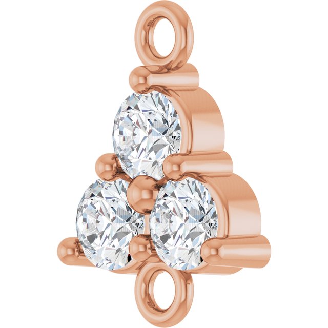 1/5 CTW Lab-Grown Diamond Three-Stone Link, 6.2 mm x 8.76