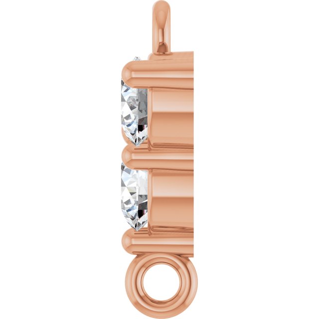 1/5 CTW Natural Diamond Three-Stone Link, 6.2 mm x 8.76, Round