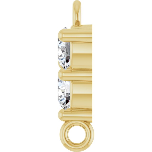 1/5 CTW Lab-Grown Diamond Three-Stone Link, 6.2 mm x 8.76, Round
