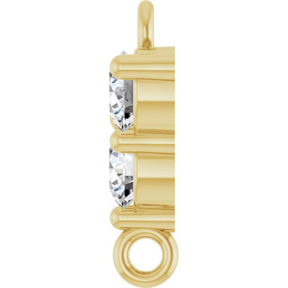 1/5 CTW Lab-Grown Diamond Three-Stone Link, 6.2 mm x 8.76, Round