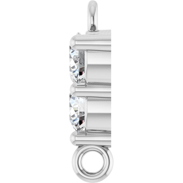 1/5 CTW Lab-Grown Diamond Three-Stone Link, 6.2 mm x 8.76, Round