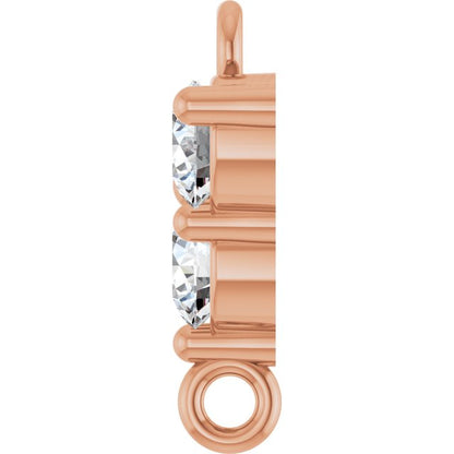 1/5 CTW Lab-Grown Diamond Three-Stone Link, 6.2 mm x 8.76, Round