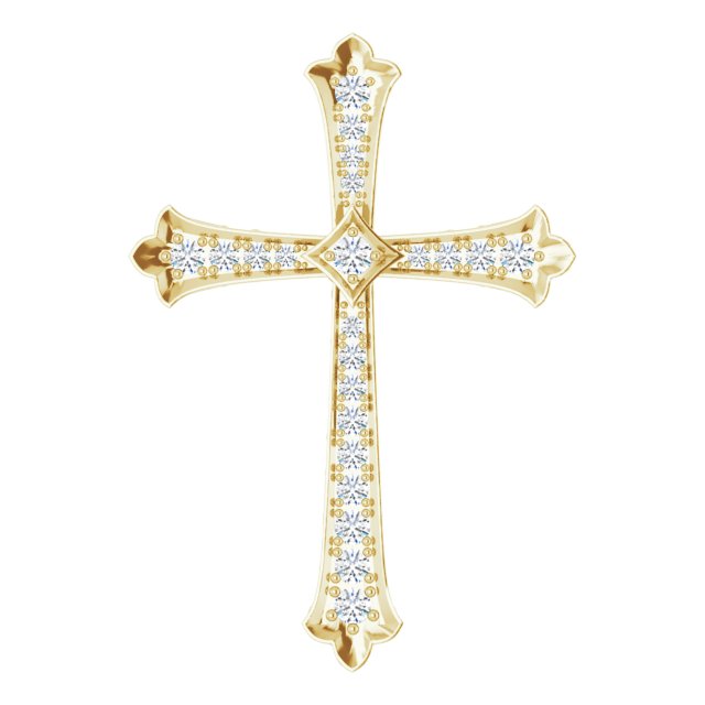 1/2 CTW Natural Diamond Cross Pendant
