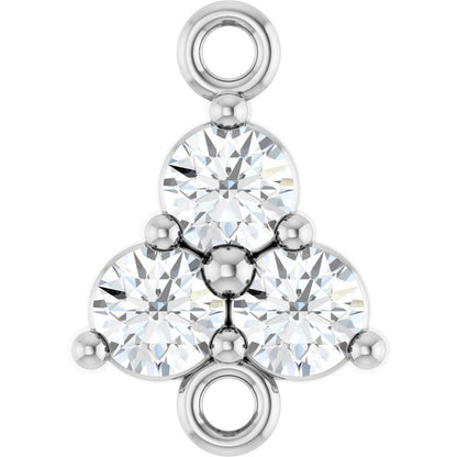 1/5 CTW Natural Diamond Three-Stone Link, 6.2 mm x 8.76