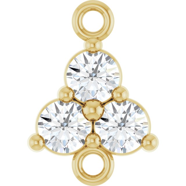 1/5 CTW Natural Diamond Three-Stone Link, 6.2 mm x 8.76