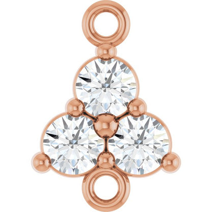 1/5 CTW Natural Diamond Three-Stone Link, 6.2 mm x 8.76