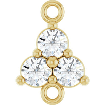1/5 CTW Lab-Grown Diamond Three-Stone Link, 6.2 mm x 8.76
