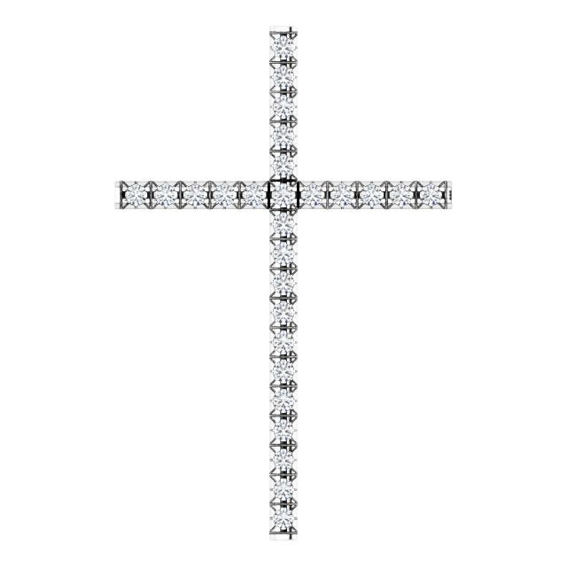 14K White Gold 1/4 CTW Natural Diamond Cross Pendant