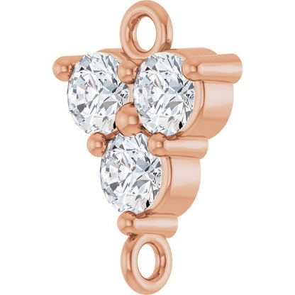 1/5 CTW Lab-Grown Diamond Three-Stone Link, 6.2 mm x 8.76, Round