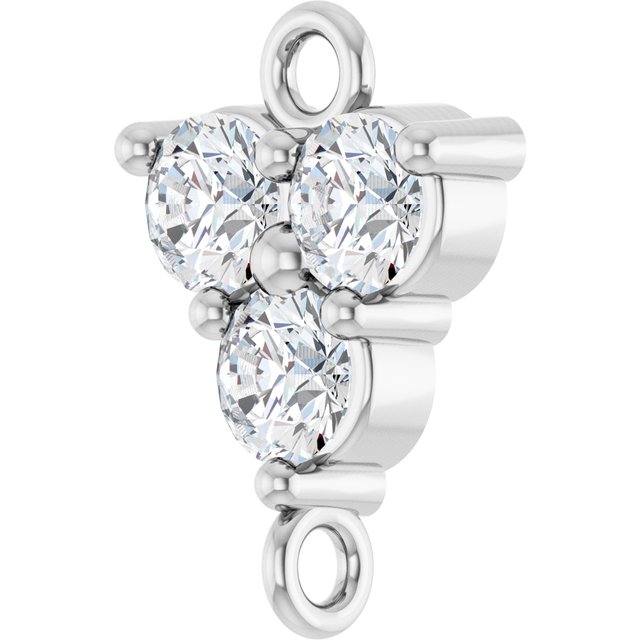 1/5 CTW Lab-Grown Diamond Three-Stone Link, 6.2 mm x 8.76, Round