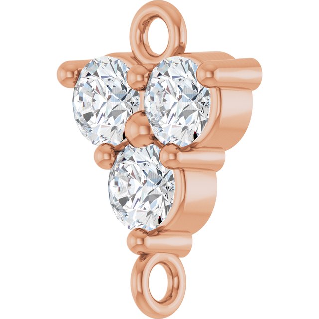 1/5 CTW Natural Diamond Three-Stone Link, 6.2 mm x 8.76, Round