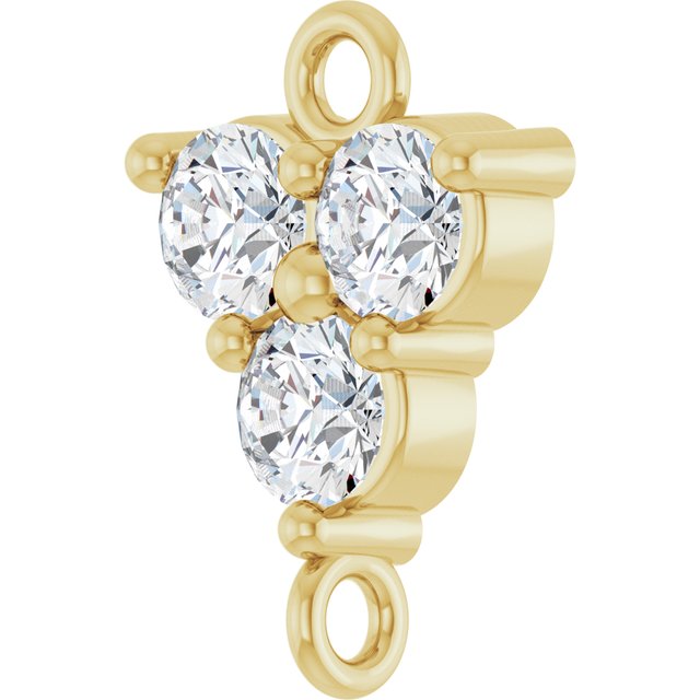 1/5 CTW Lab-Grown Diamond Three-Stone Link, 6.2 mm x 8.76, Round