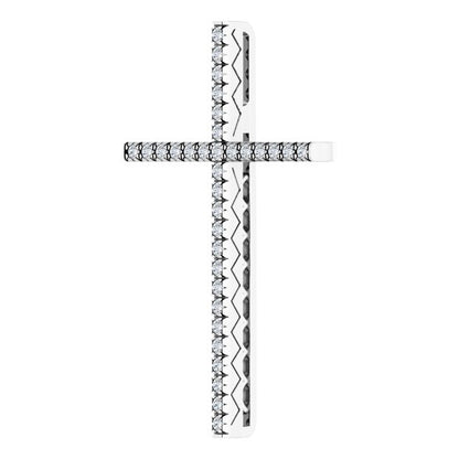 14K White Gold 1 CTW Natural Diamond Cross Pendant