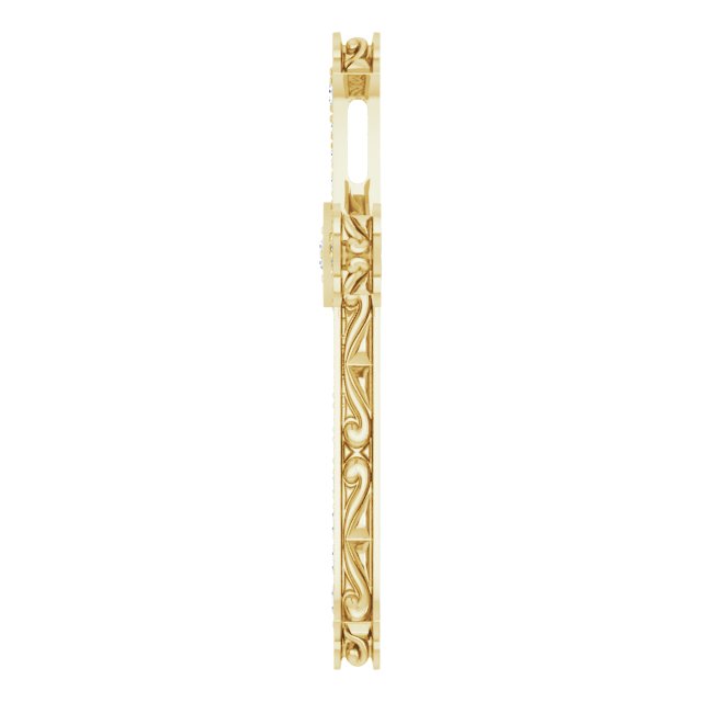 14K Yellow Gold 1 CTW Natural Diamond Cross Pendant, 44.3 x 31 mm