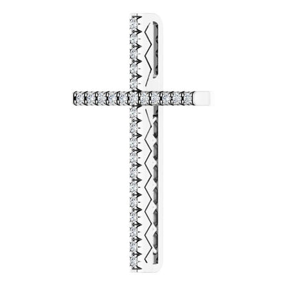 14K White Gold 1/4 CTW Natural Diamond Cross Pendant