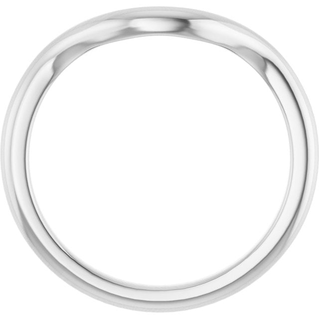 14K White Gold Band for 9x7 mm Emerald Ring, 5.29 mm