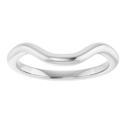 14K White Gold Band for 9x7 mm Emerald Ring, 5.29 mm