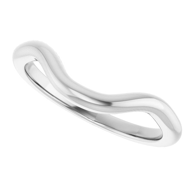 14K White Gold Band for 9x7 mm Emerald Ring, 5.29 mm