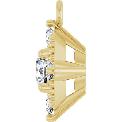 1/6 CTW Natural Diamond Dangle, 7.39 mm x 8.79 mm
