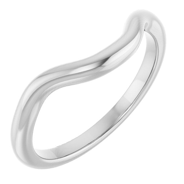 14K White Gold Band for 9x7 mm Emerald Ring, 5.29 mm