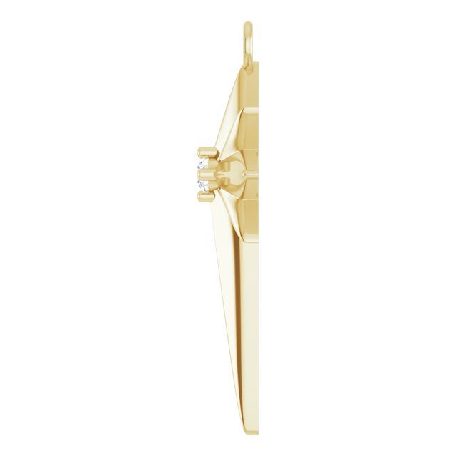 .03 CT Natural Diamond Star Cross Dangle