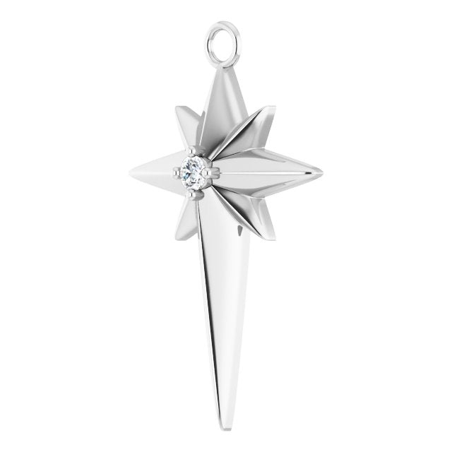 .03 CT Lab-Grown Diamond Star Cross Dangle