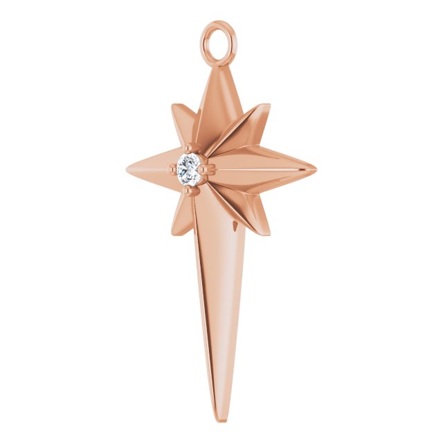 .03 CT Natural Diamond Star Cross Dangle