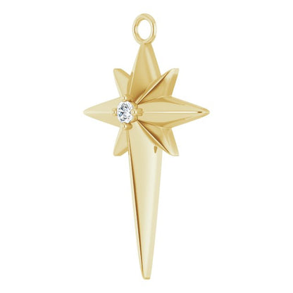 .03 CT Lab-Grown Diamond Star Cross Dangle