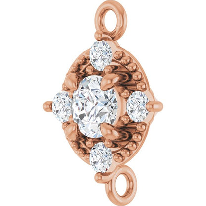 1/6 CTW Natural Diamond Link, 7.39 mm x 9.85