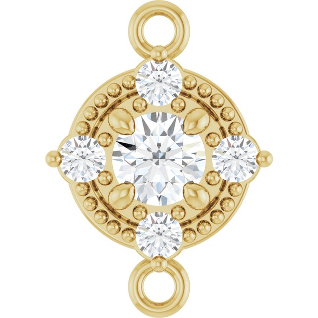 1/6 CTW Natural Diamond Link, 7.39 mm x 10.19